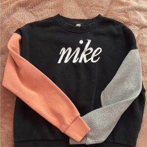 Nike Woman Crewneck Sweater - Black, Gray, and Orange